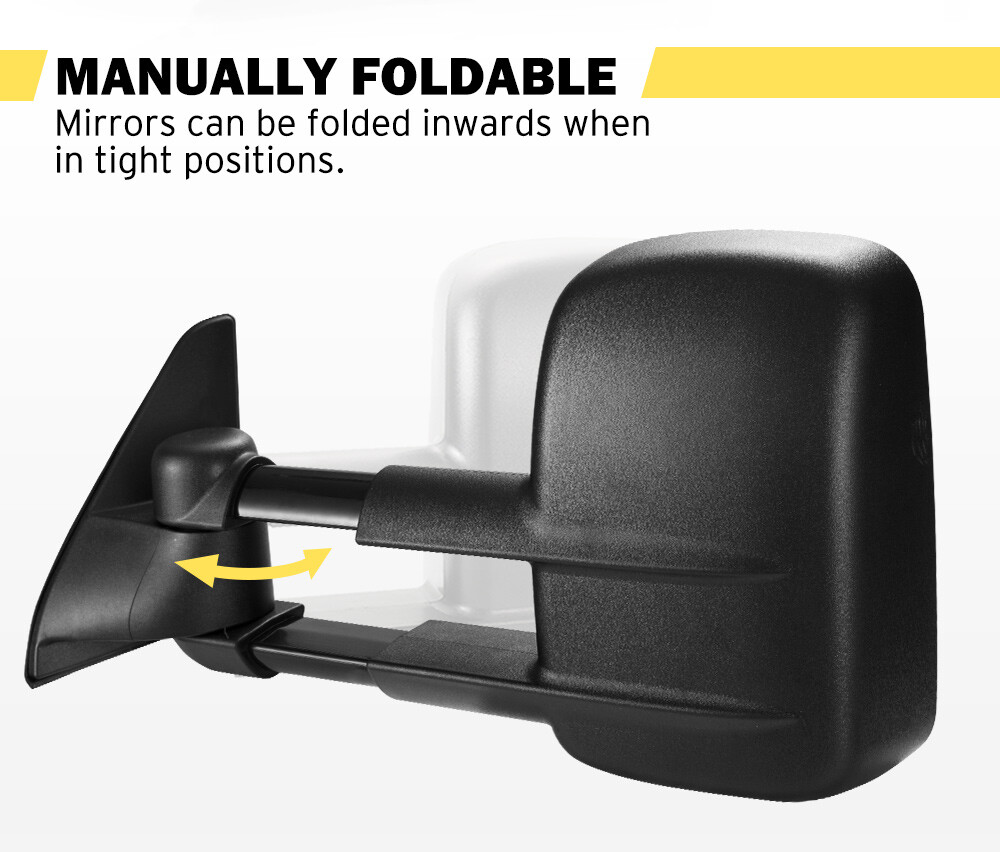 Extendable Towing Mirrors Caravan 4x4 For Toyota Prado 120 Series 2002