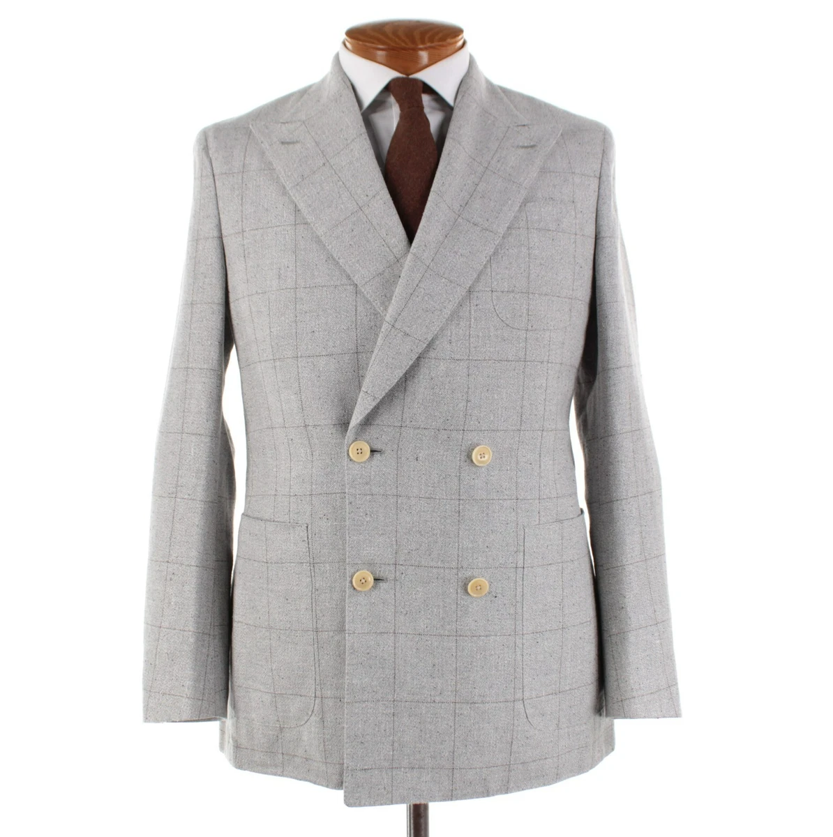 Veste Sport En Lin Mixte Luciano Barbera – Double Boutonnage – Taille 50 (40 US) – Ivoire – Légères Imperfections