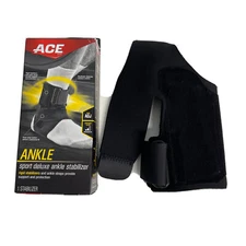 Deluxe Ankle Stabilizer Adjustable Black 1/Pack Adjustable size Open package NEW