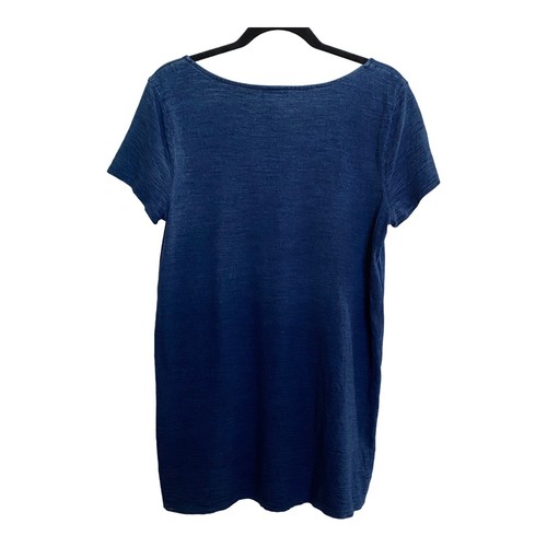 Pure Jill J Jill Indigo Dress SZ Small Blue Short Sleeve Pockets - Picture 2 of 5