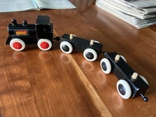 Vintage Black Brio Wooden Train