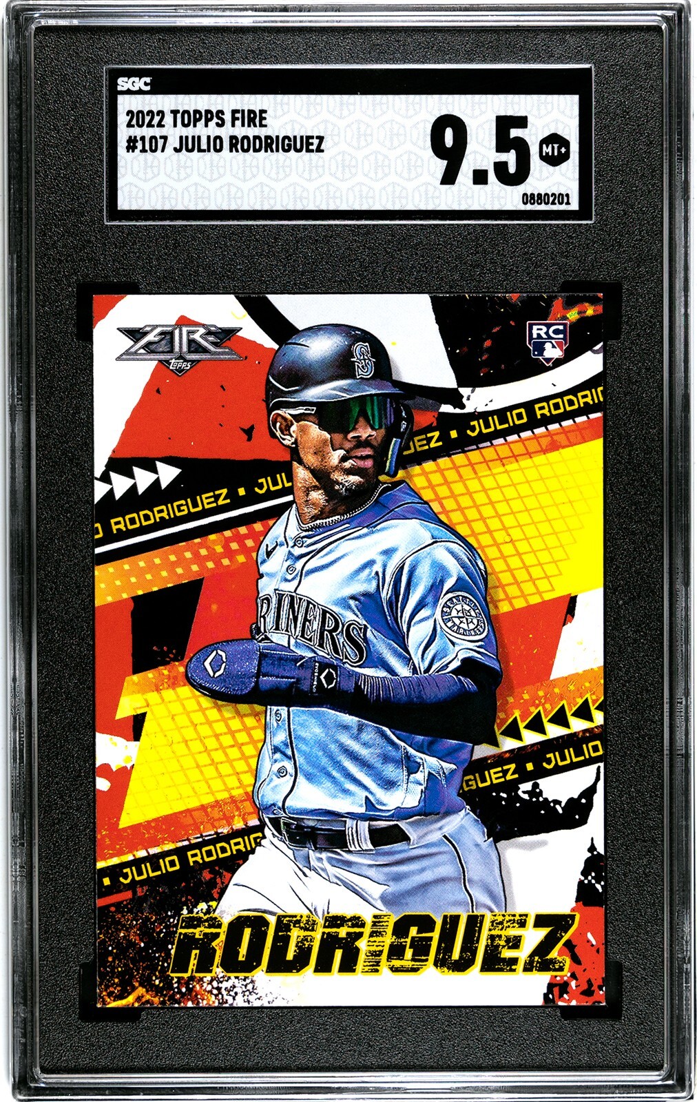 2022 Topps Fire #107 Julio Rodriguez SGC 9.5 RC