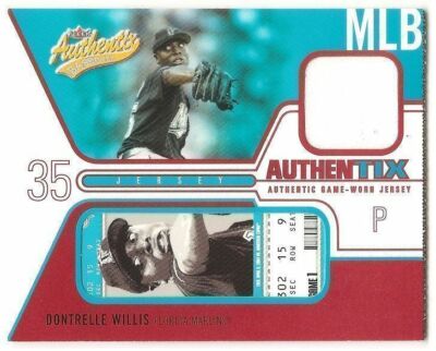 2004 FLEER AUTHENTIX DONTRELLE WILLIS MARLINS JERSEY JA-DW