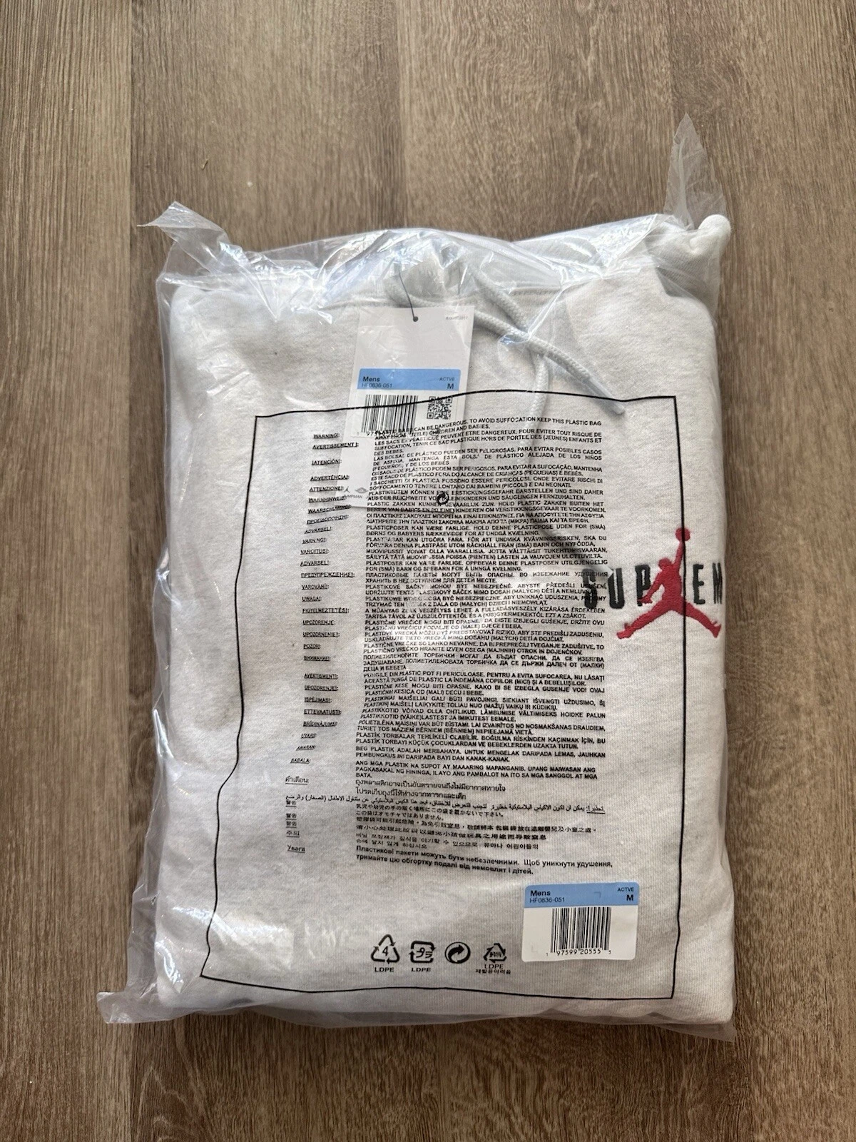 Sweat à capuche Supreme Jordan gris cendre taille Medium EN MAIN EXPÉDIÉ DÈS QUE POSSIBLE !