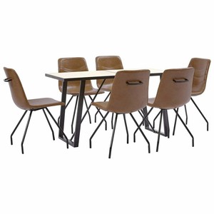 Vente En Gros Qualite Superieure Vidaxl Ensemble De Salle A Manger 7 Pcs Similicuir Cognac Cuisine Diner Meuble Meilleur Pour De Vrai Tpi Com Tr