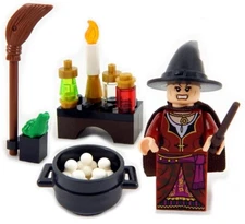 NEW LEGO WITCH with Broom and Cauldron MINIFIG LOT  halloween frog potions wand