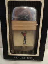 Vintage Scripto VU Lighter Golfer with Tan Band in Box