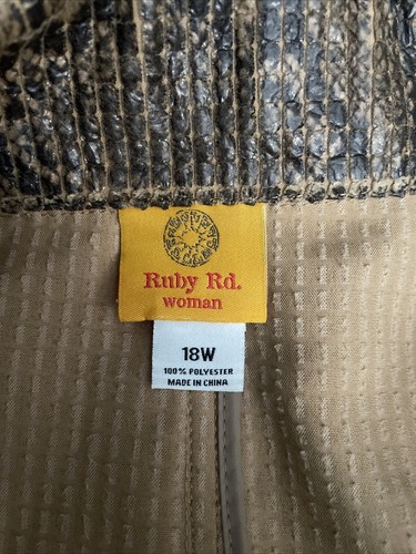 Ruby Rd Woman Faux Snakeskin Print Polyester Jacket 18W - Picture 5 of 5