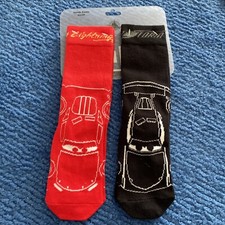 Disney Parks Youth Socks Small Pixar Cars Red Black Mcqueen Pixar 2 Pr New
