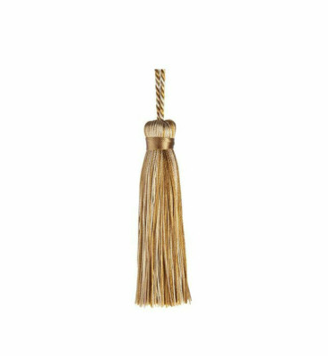 Jones Gold Schlüssel Quaste Florentiner Weihnachten Xmas Baumwollborte 8,5cm + 4,5cm Schlaufe