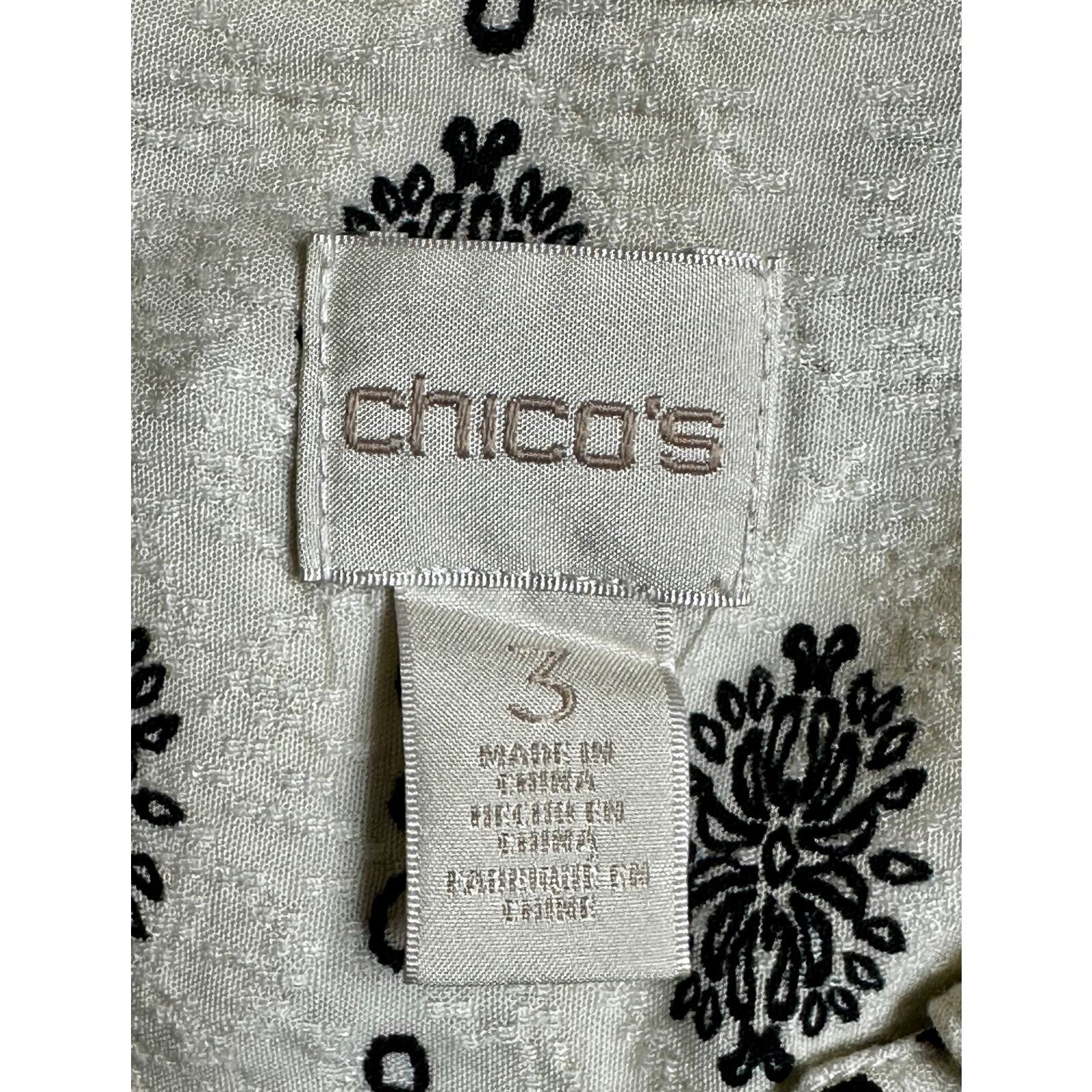 Chico's Multi Colored Printed L/S Buttoned Tunic … - image 5