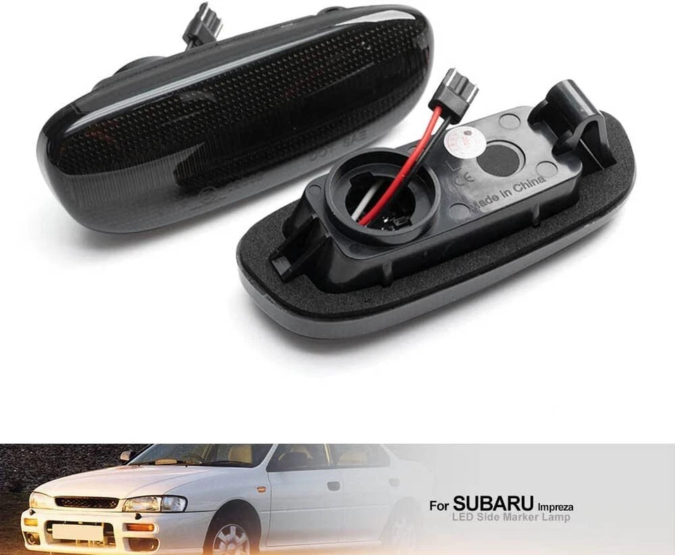 Luz de señalización lateral LED dinámica ahumada lámpara de señal de giro para Subaru Impreza 1993-01 Foto 4 de 4