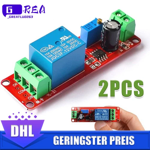 DC 12V 0~10S Timer Relay Shield Module NE555 Timer Adjustable Controller Module