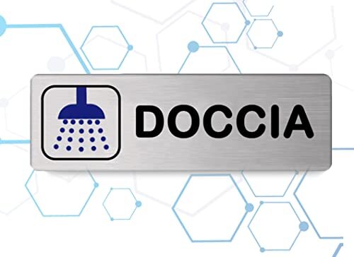 Nitek targa Doccia in Alluminio Satinato 150mm x 150mm – Targhette (h9x)