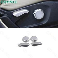 For Ford Edge 2015-2024 Matte Silver Seat Adjust Handle Button Switch Trim 4PCS
