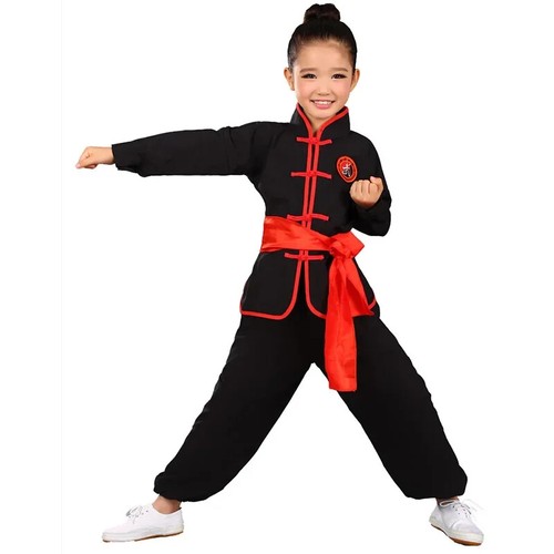 Kid Traditional Kungfu Uniform For Boys Girls Wushu Costume Suit Set StageOutfit - Foto 32 di 32