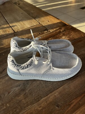 STQ Women's Lace-up Loafers Lightweight Casual Boat Shoes size 9