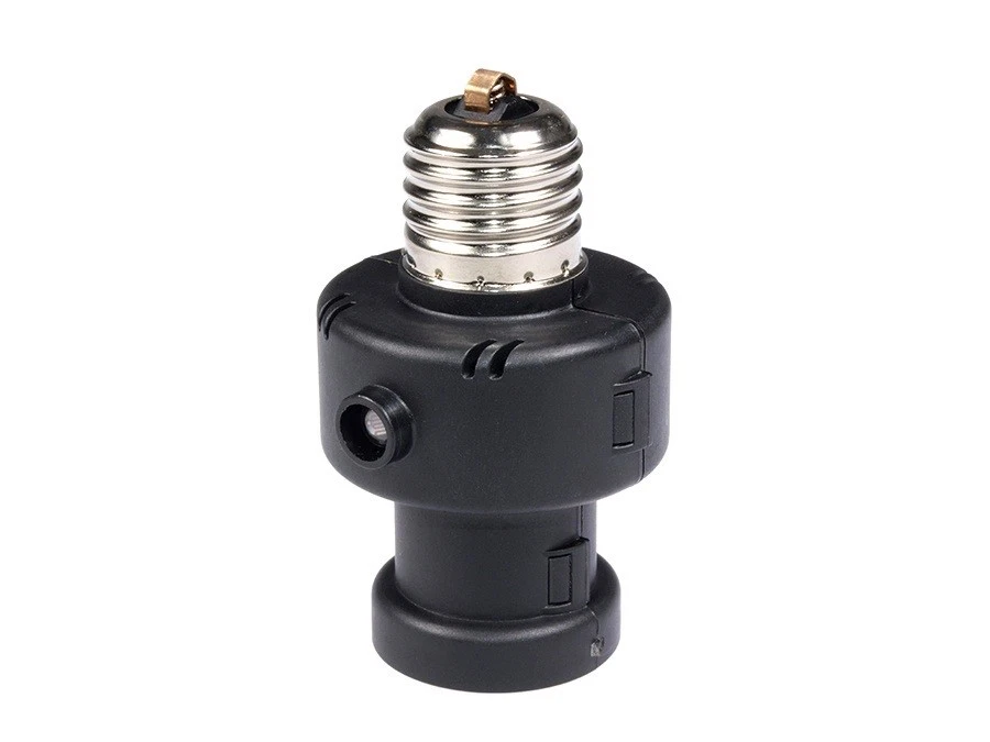 Portalampa con sensor de crepúsculo E27 100W negro IP20 Maclean MCE21