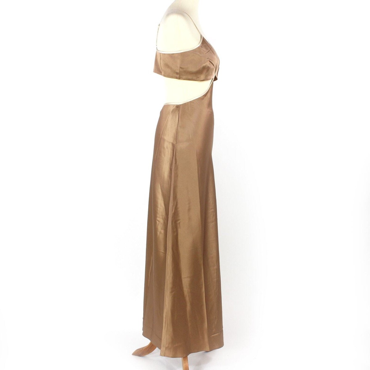 【関税込み】Reformation ブラウン Poppies マキシドレス Reformation Poppies Croissant Tan Cut Out Silk Dress 8 NEW