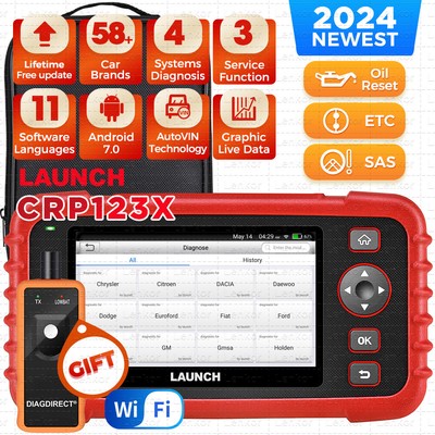 LAUNCH CRP123X Elite Car OBD2 Scanner Code Reader Engine ABS SRS Diagnostic Tool
