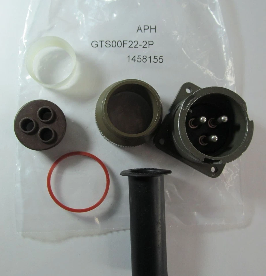 AMPHENOL GTS00F22-2P STRAIGHT 3-PIN CIRCULAR RECEPTACLE CONNECTOR MIL-DTL-5015 - Image 2 of 4