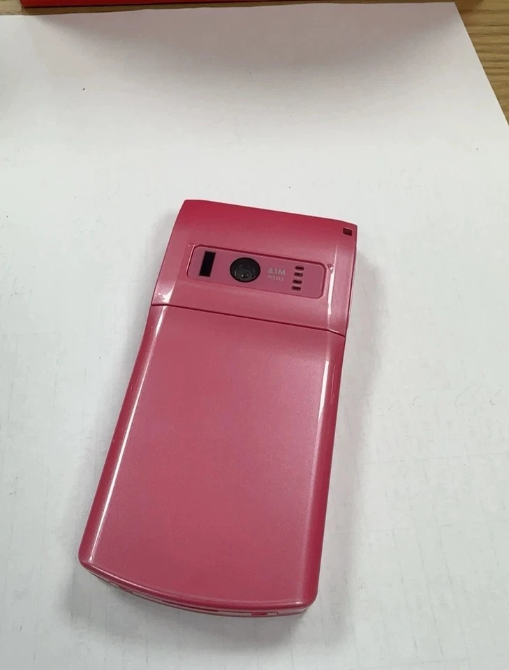 Used Rare NEC NTT docomo N-01F Pink 8MP AF Unlocked Japanese 3G Flip Cell Phone - Image 2 of 4