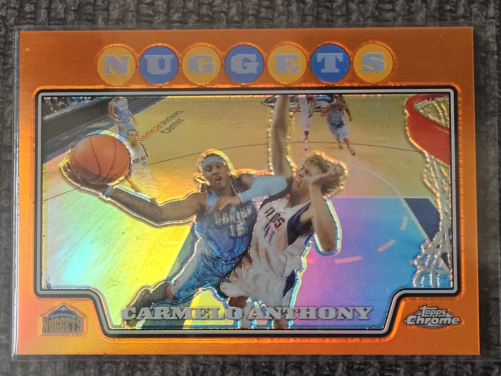 2008-09 Topps Chrome Basketball Carmelo Anthony #15 ORANGE REFRACTOR /499