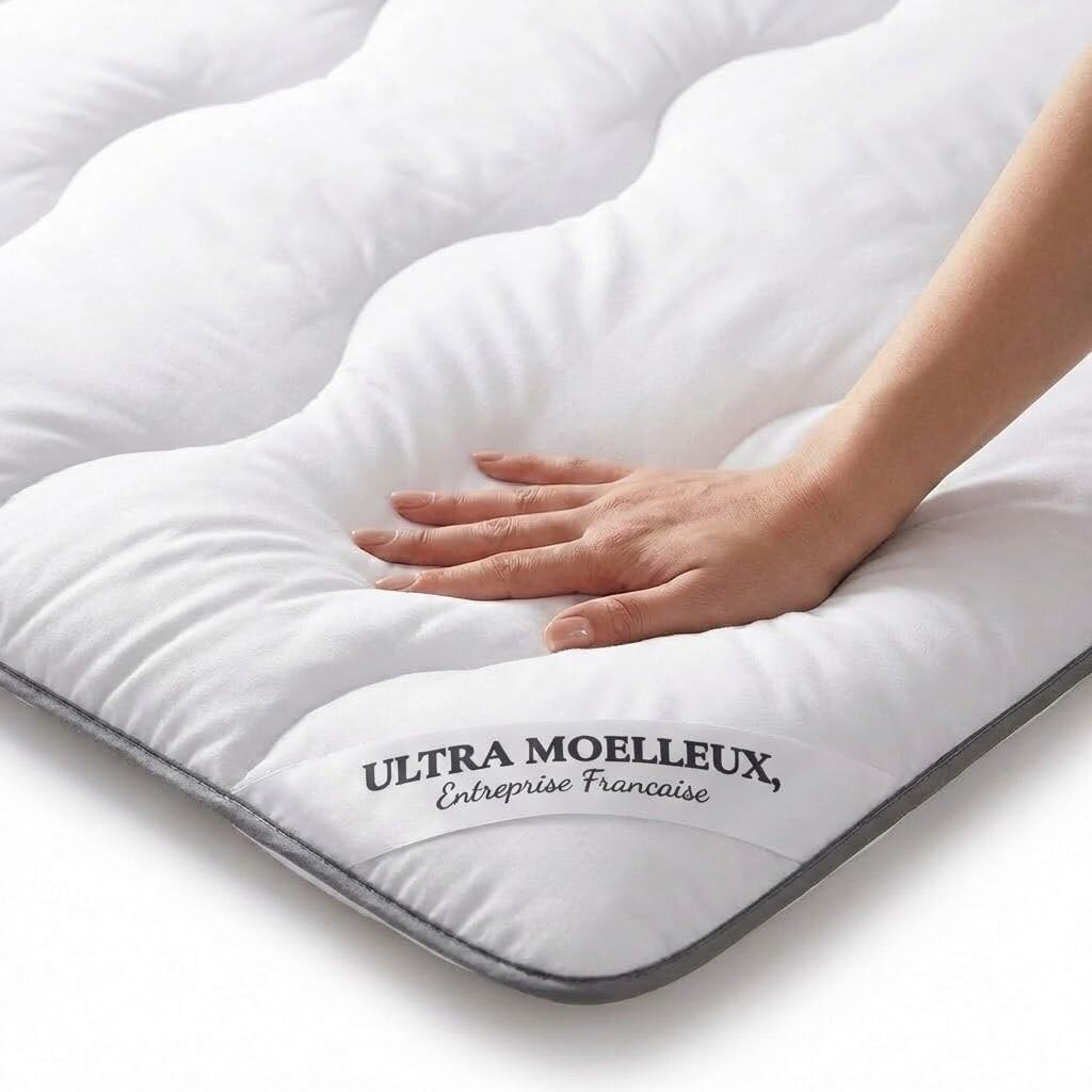 Surmatelas nuage 160x200 cm en microfibres au confort moelleux