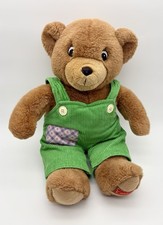 1999 Vintage Corduroy Bear Green Overalls Plush Toy Eden Toys