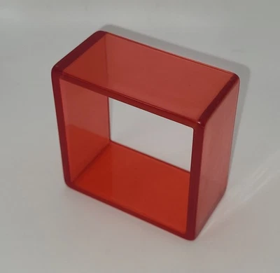 Bracelet jonc carré vintage en résine translucide - Rouge #B# TR1 - Photo 1/4