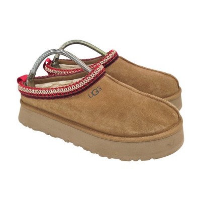 UGG Tazz Platform Slippers Women's Size 11 Mules 1122553 Chestnut Suede Tasman