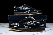 Jordan 1 Low x Travis Sc0tt Monogram Noir Black Men's Size US 7-11
