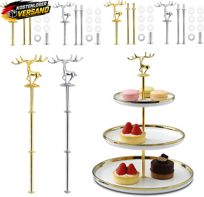 3-stufige Etageren Stangen Set für Teller, Kuchen, Snacks, langlebig, dekorativ