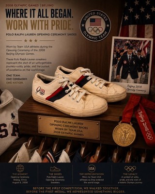 VTG 2008 Polo Ralph Lauren Team USA Opening Ceremony Olympic Canvas Sneaker 10.5