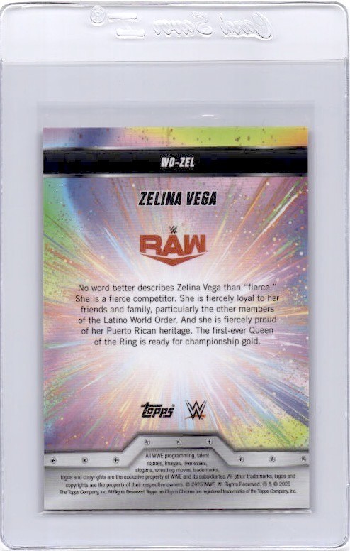 2025 Topps Chrome WWE Zelina Vega #WD-ZEL Womens Division Gold Geometric/50