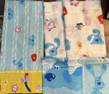 VTG Blues Clues Bedding Set Dan River Inc Pillow Case Flat Sheet Window Valances