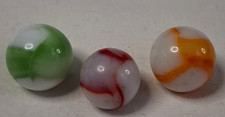 Vintage Peltier Rainbo Lot of 3 Marbles 5/8" All Mint Condition  326029