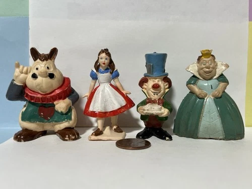 Marx plastic figures Walt Disney Alice Wonderland characters Rabbit Hatter Queen