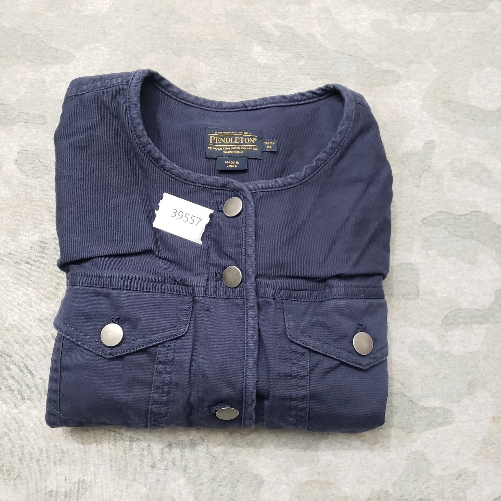 Pendleton Jacket  Womens PM Blue Pockets Long Sle… - image 9