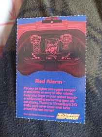 Nintendo Power Magazine PROMO TRADING CARD Virtual Boy Red Alarm Video Game RARE
