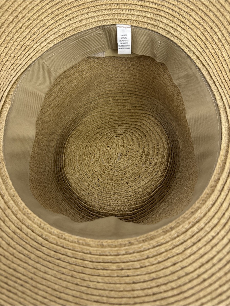 Women\'s Ladies Paper Straw Sun Hat Beach Pool Natural Color Adjustable Bonuci 6 Pcs Floppy Paper Straw Sun Hat Foldable Packable  main image 3