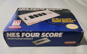 Nintendo NES Four Score Gray Multiport 4-Player Controller Adapter Box & Manual