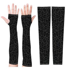 Gardening Sleeves, Cooling Arm Sleeves with Thumb Hole, Luxury Black Leopard