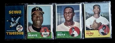 1963 Topps Baseball Rack. Lee Maye. Matty Alou. Manny Mota. Dick Howser