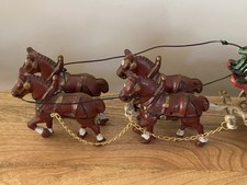 Vintage Cast Iron Horse Drawn Wagon Display 4 horses 2 riders.