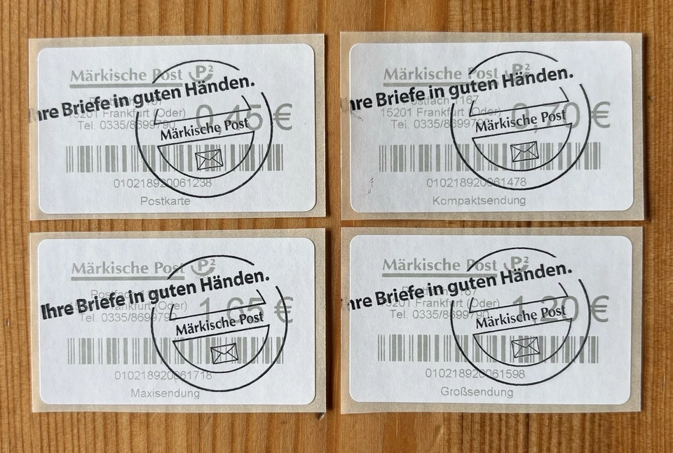 Privatpost Märkische Post Satz Rollenmarken Regio Label ESST #810 - Bild 1 von 1
