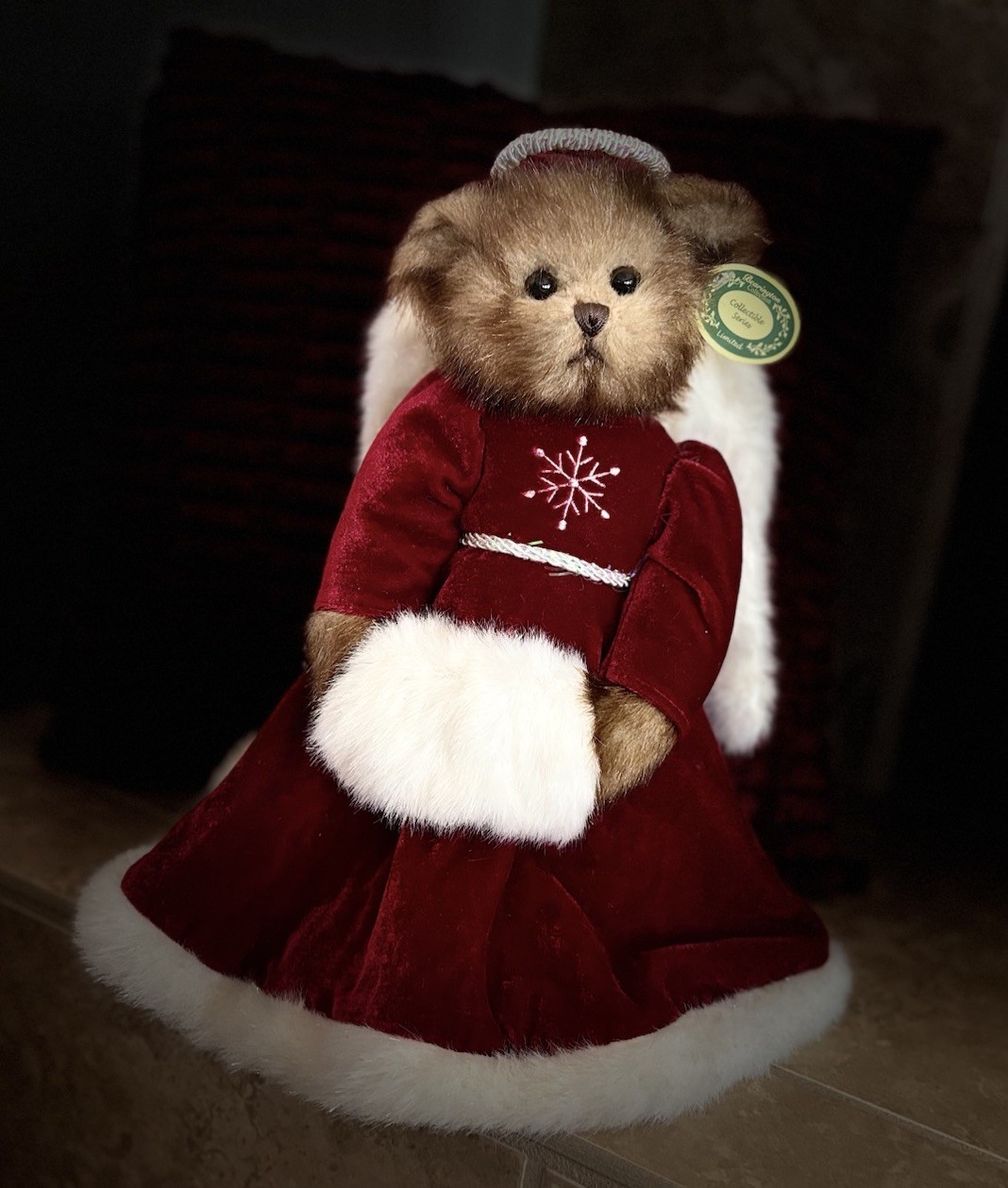 Bearington Bears SNOWBELLE #173005 😇🐻/Scarlett Gown, WH Fur Trim 14” MWT❄️