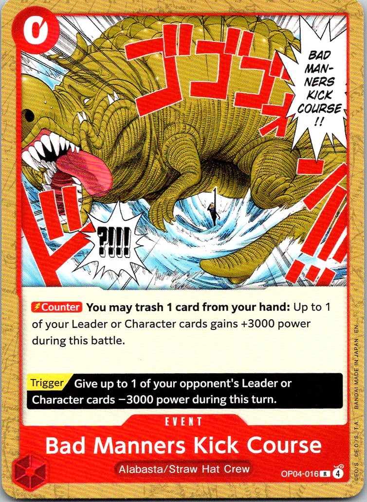 Bad Manners Kick Course R Starter Deck 31: RED Monkey.D.Luffy - OP04-016 NM