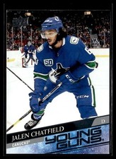 2020-21 Upper Deck young guns Jalen Chatfield Rookie Vancouver Canucks #452