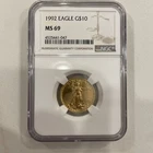 New ListingNGC 1992 $10 1/4 oz Gold Eagle MS69 Coin Fine Gold 4525441-047